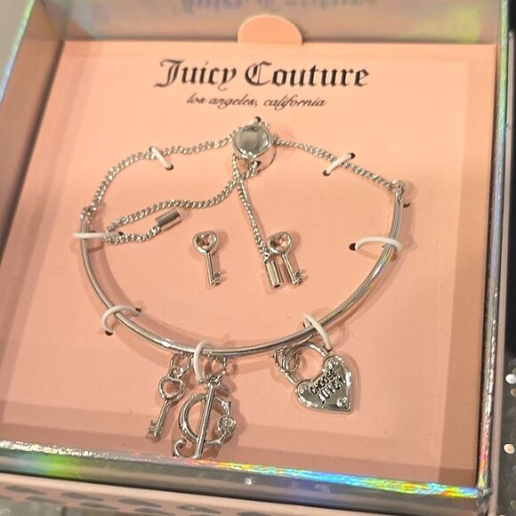Juicy Couture Choose Juicy Lock & Key Charm Lariat Bracelet & Earring Set - Picture 5 of 10